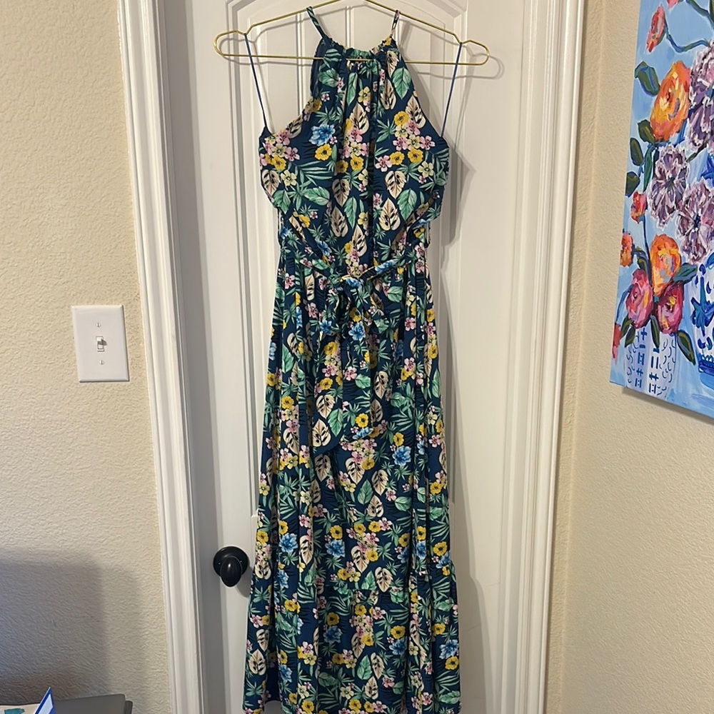 Floral Halter Maxi Dress NWT